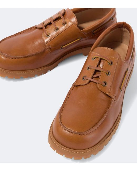 Studio Nicholson Brown Gusto Leather Boat Shoes for men
