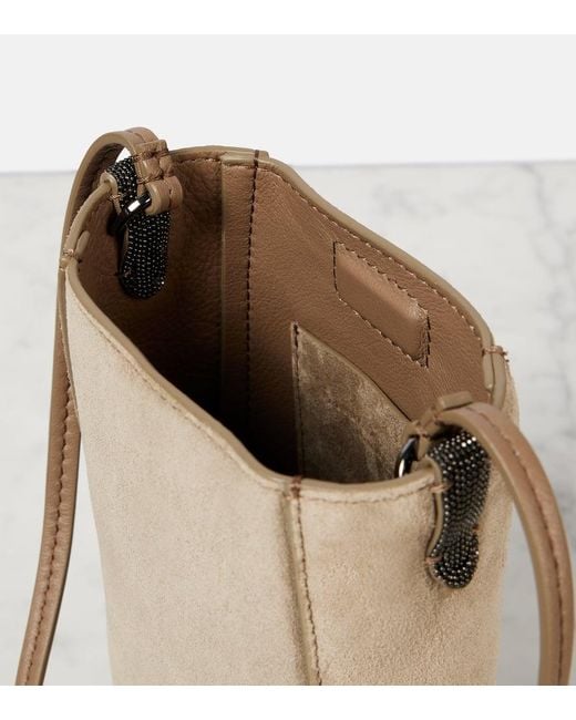 Borsa A Tracolla Mini di Brunello Cucinelli in Natural