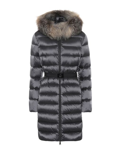 Moncler Gray Tinuv Fur-trimmed Down Coat