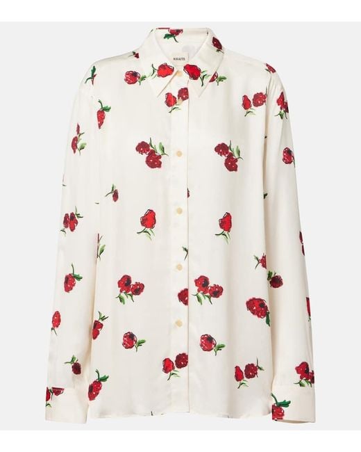 Khaite Pink Argo Printed Twill Shirt
