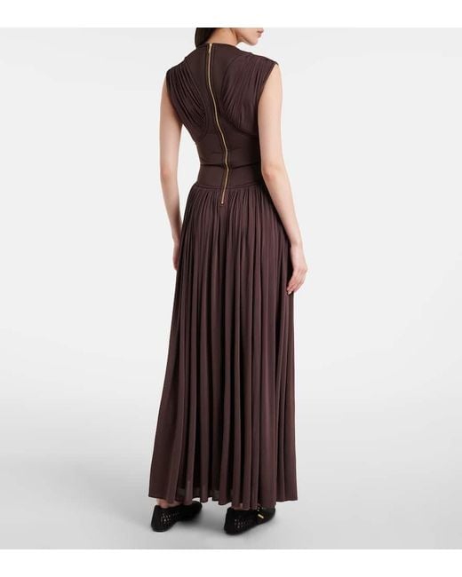 Abito Lungo Illuminate Arricciato di Zimmermann in Brown