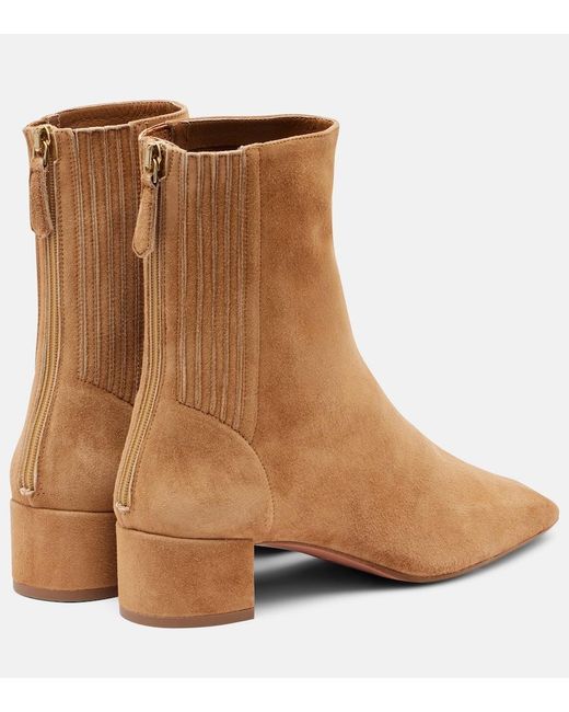 Aquazzura Brown Saint Honore 35 Suede Ankle Boots