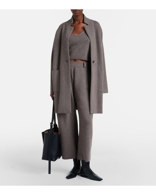 Lisa Yang Gray Violia Cashmere Crop Top
