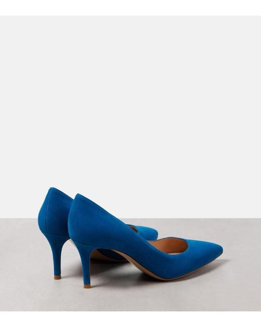 Gianvito Rossi Blue Gianvito 70 Suede Pumps