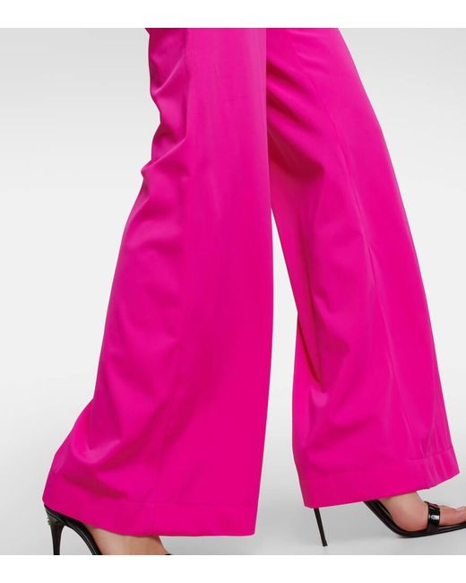 Dolce & Gabbana Pink Stretch-jersey Wide-leg Pants