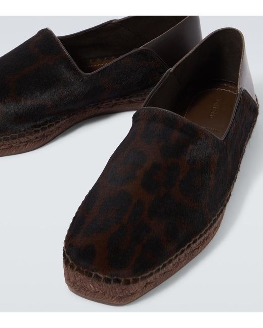 Tom Ford Black Leopard-Printed Espadrilles for men