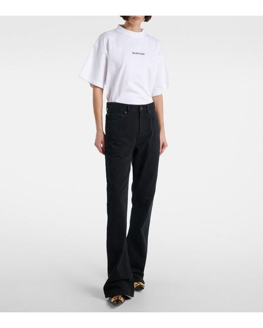 Balenciaga Black Mid-Rise Bootcut Jeans