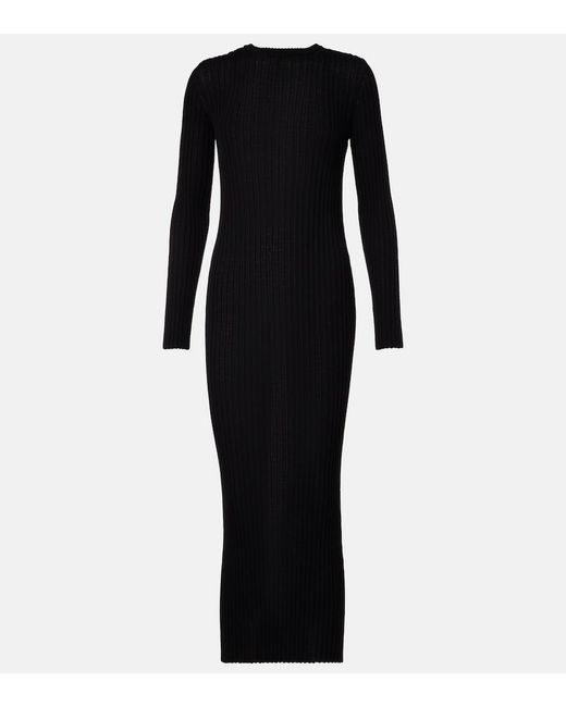 Khaite Black Sigrid Wool Maxi Dress