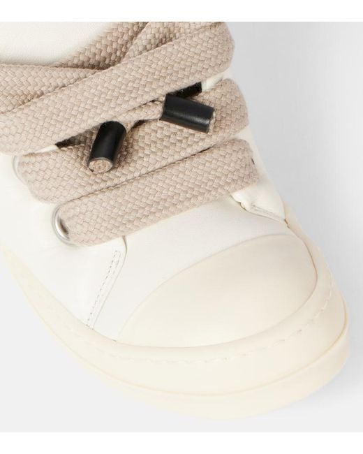 Rick Owens Natural Jumbolace Leather Sneakers