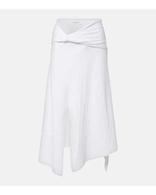 Victoria Beckham White Midirock Aus Einem Baumwollgemisch