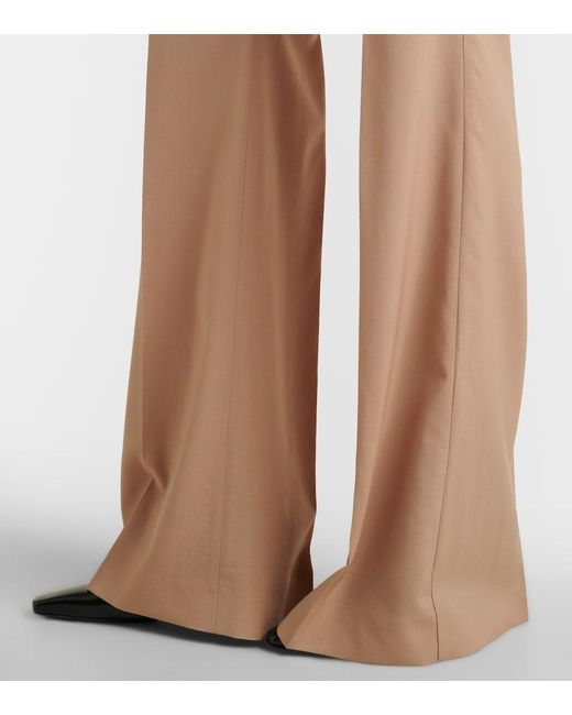 Sportmax Natural Virgin Wool Flared Pants