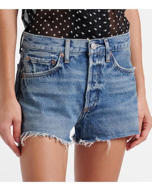 Agolde Blue Parker Denim Shorts