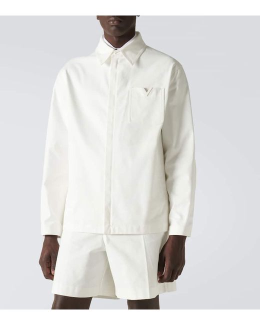 Chaqueta de lona de algodon Valentino de hombre de color White