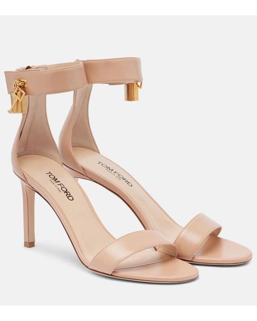 Tom Ford Natural Padlock Leather Sandals