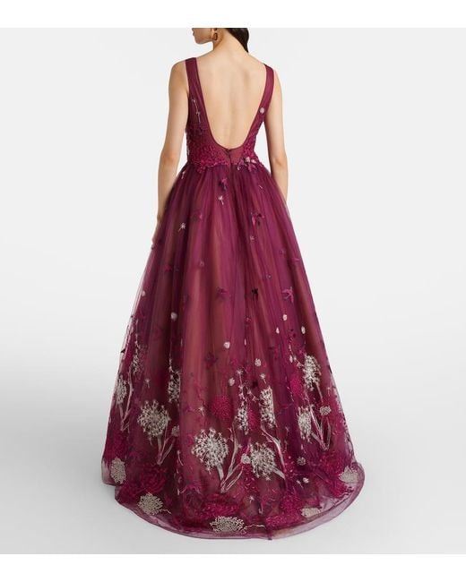 Costarellos Red Embellished Gown