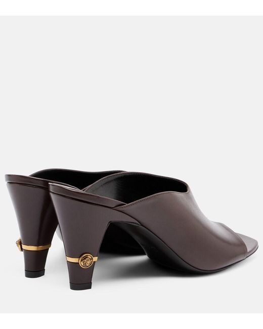 Versace Brown Giulietta Leather Mules