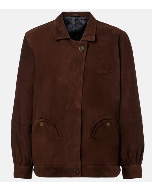 Blazé Milano Brown Cleo Suede Bomber Jacket
