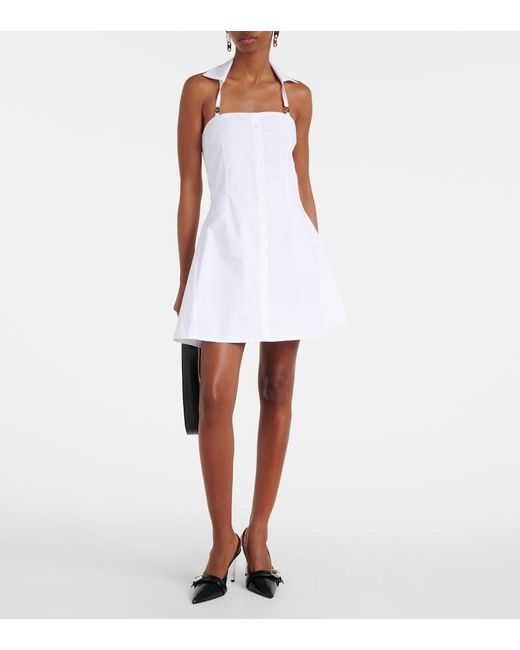 Coperni White Halterneck Cotton Minidress
