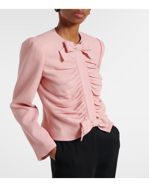 Valentino Pink Virgin Wool Crepe Jacket