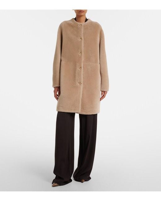Agnona Natural Shearling Coat