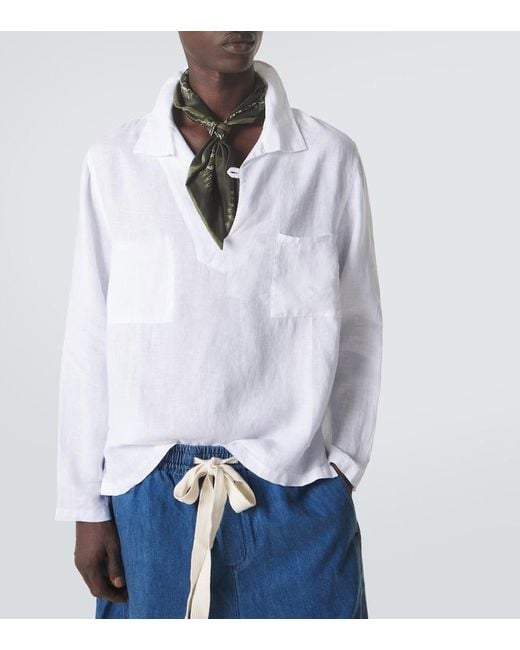 Vilebrequin White Comores Linen Shirt for men