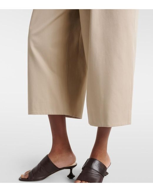 Loewe Natural Cotton And Silk Cropped Pants