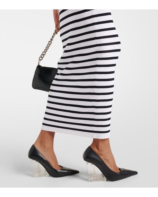 Jean Paul Gaultier White 'The Knit Marinière' Maxi Dress