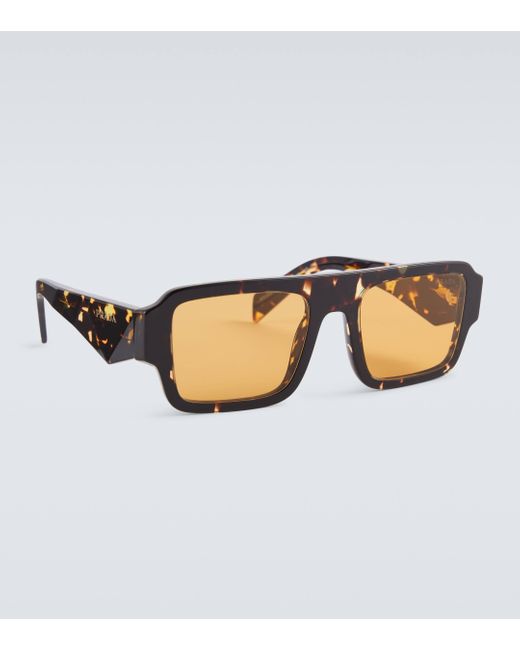 Prada Brown Symbole Tortoiseshell Square Sunglasses for men