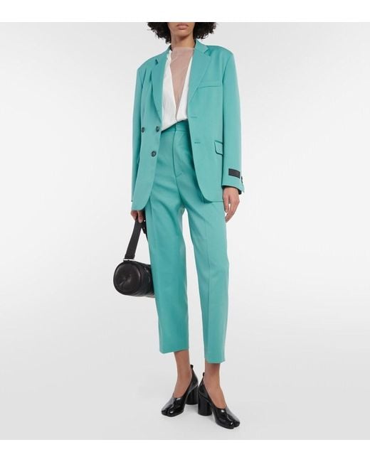 MM6 by Maison Margiela Green Pleated Pants