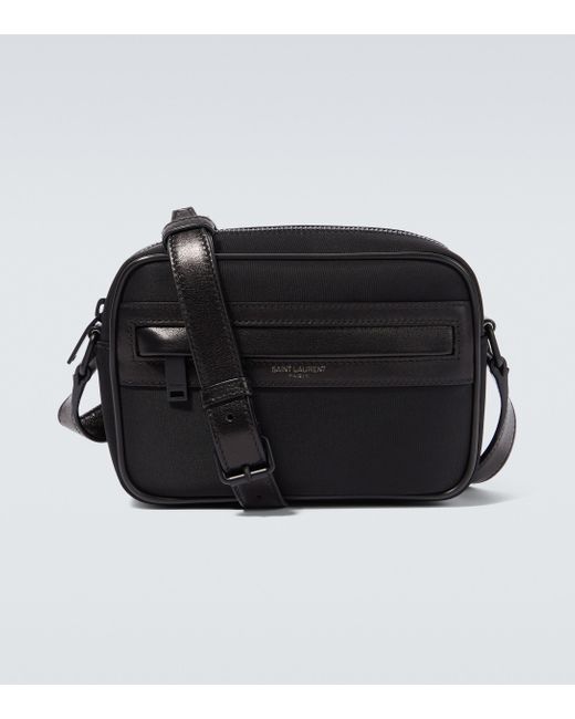 Camp Leather-trimmed Camera Bag Saint Laurent pour homme en coloris Black