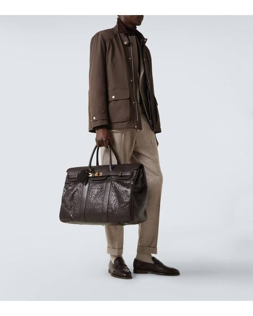 Brunello Cucinelli Weekender Aus Leder in Black für Herren