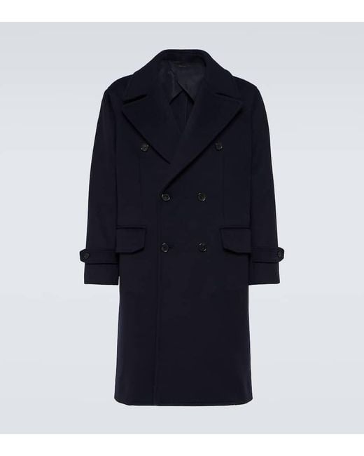 Brioni Blue Wool Overcoat for men