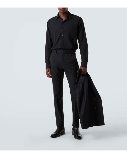 Tom Ford Hemd Aus Baumwoll-Voile in Black für Herren