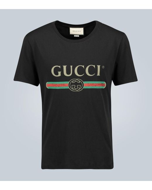 Gucci Oversize-T-Shirt aus Baumwolle in Black für Herren