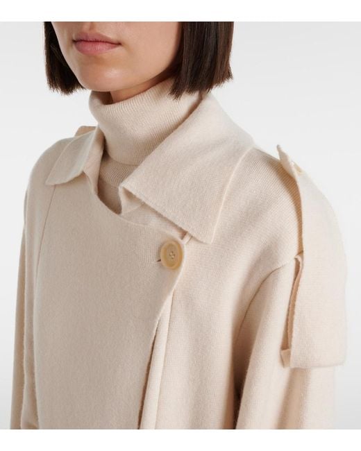 Jardin Des Orangers Natural Wool And Cashmere Trench Coat