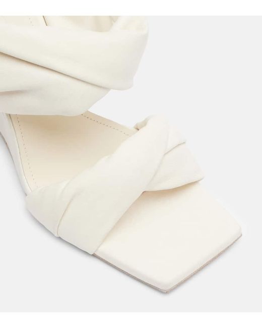 Rick Owens White Twisted Cantilever 80 Leather Mules