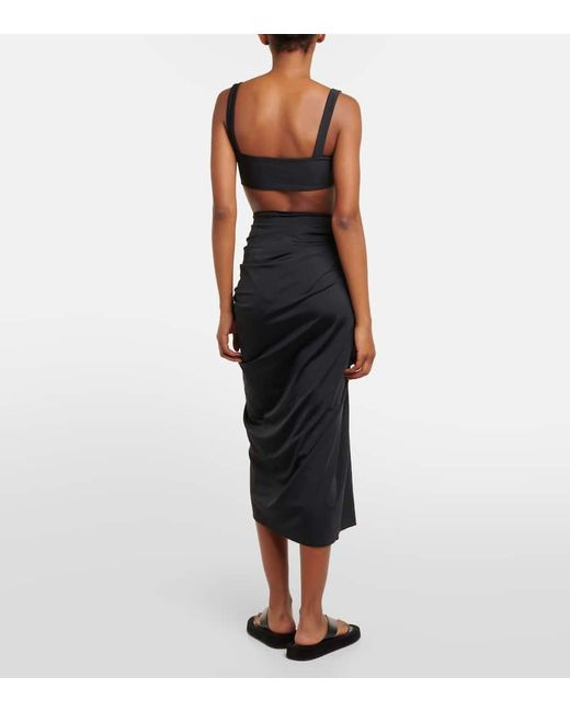 JADE Swim Black Nyla Long Beach Cover-Up