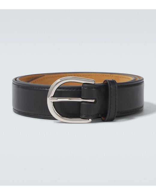 George Cleverley Black Leather Belt for men