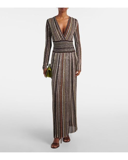 Missoni Multicolor Sequined Striped Gown