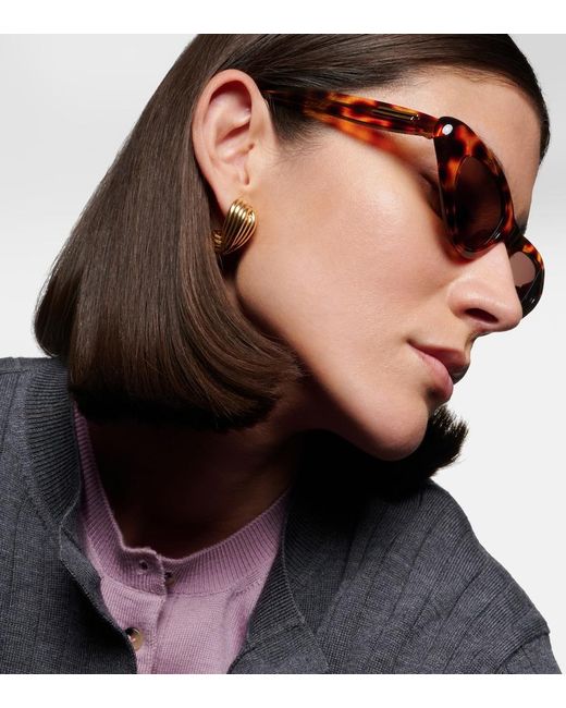 Bottega Veneta Brown Curvy Cat-Eye Sunglasses