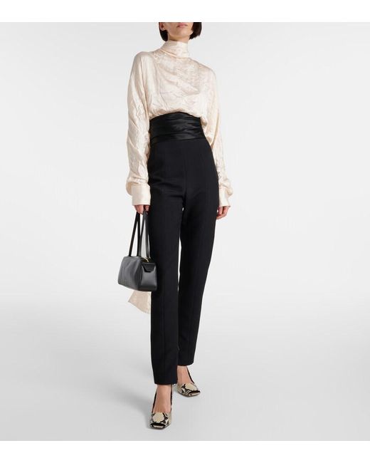 Khaite White Bex Satin Top