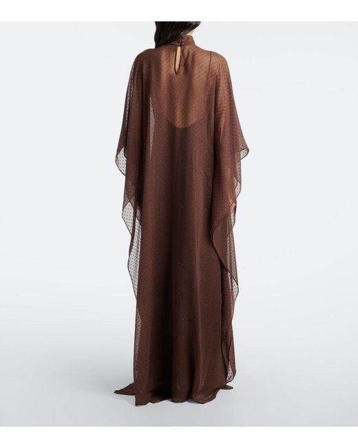 ‎Taller Marmo Brown Muscat Silk Crepe Fil Coupe Kaftan