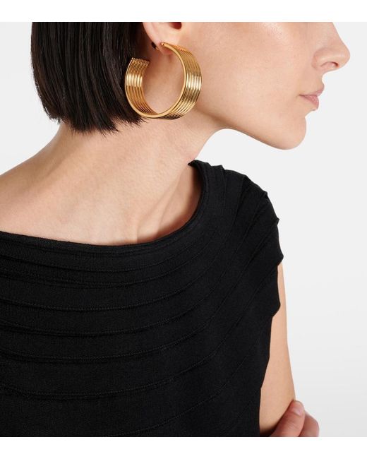 Alaïa Metallic Loop Hoop Earrings
