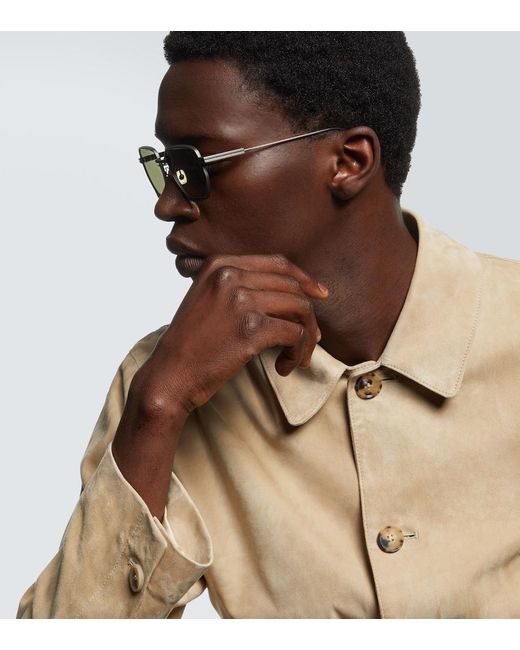 Zegna Brown Square Sunglasses for men