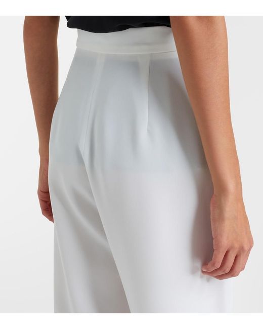 Max Mara White Cady Wide-Leg Pants
