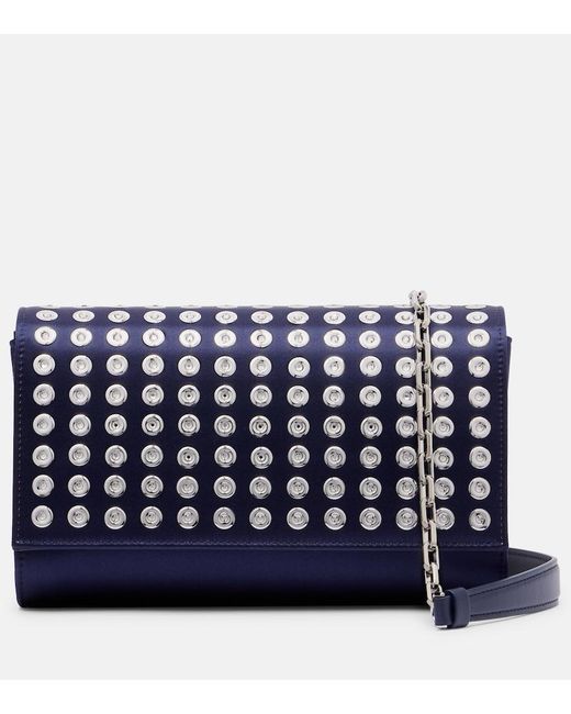 Christian Louboutin Blue Paloma Small Satin Crepe Clutch