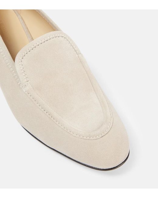 Le Monde Beryl White Lo Boy Suede Loafers