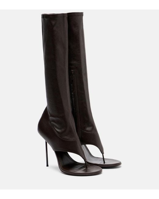 Paris Texas Black Lidia 105 Leather Knee-High Boots
