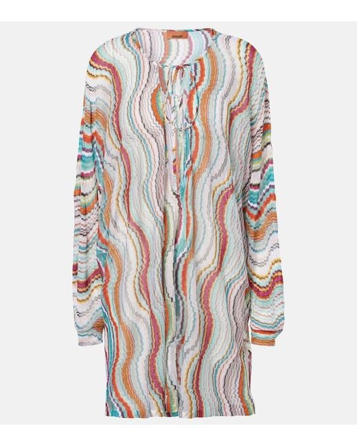 Missoni White Printed Lame Beach Cover-Up