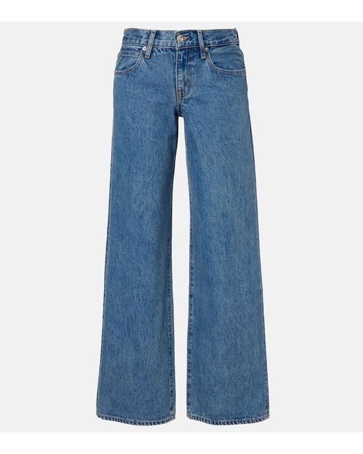 SLVRLAKE Denim Blue Lexi Low-Rise Wide-Leg Jeans